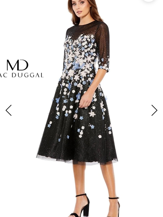 Mac Duggal Dresses & Skirts - Mac Duggal - 11161 Tea Length Floral Appliqued Dress
mac duggal